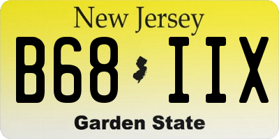 NJ license plate B68IIX