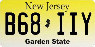 NJ license plate B68IIY