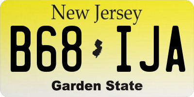 NJ license plate B68IJA