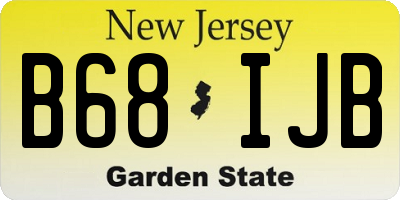 NJ license plate B68IJB