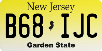 NJ license plate B68IJC