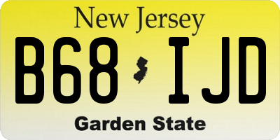 NJ license plate B68IJD