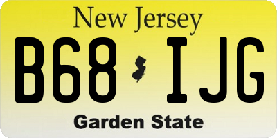 NJ license plate B68IJG