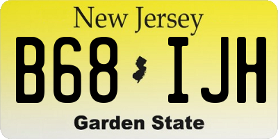 NJ license plate B68IJH