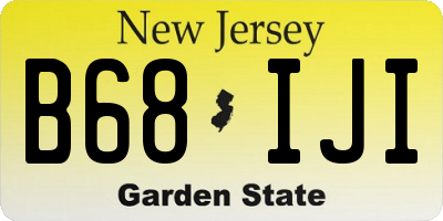 NJ license plate B68IJI