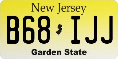NJ license plate B68IJJ