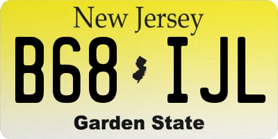 NJ license plate B68IJL