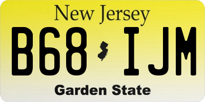 NJ license plate B68IJM
