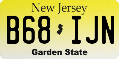 NJ license plate B68IJN