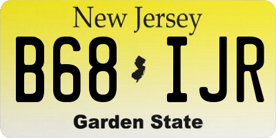 NJ license plate B68IJR
