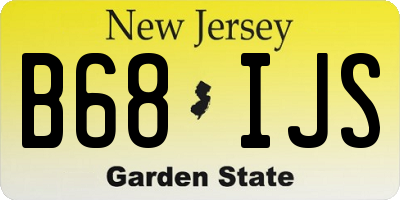 NJ license plate B68IJS