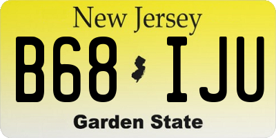 NJ license plate B68IJU
