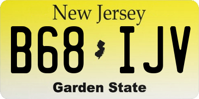 NJ license plate B68IJV
