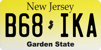 NJ license plate B68IKA