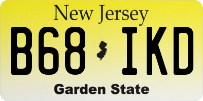 NJ license plate B68IKD