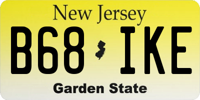 NJ license plate B68IKE