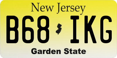NJ license plate B68IKG