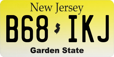 NJ license plate B68IKJ