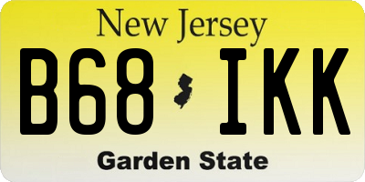 NJ license plate B68IKK