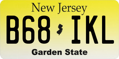 NJ license plate B68IKL
