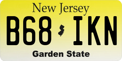 NJ license plate B68IKN