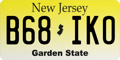NJ license plate B68IKO