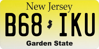 NJ license plate B68IKU