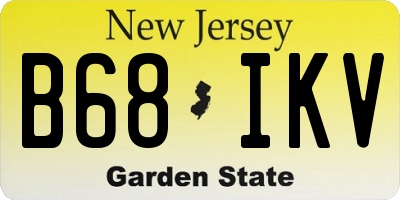 NJ license plate B68IKV