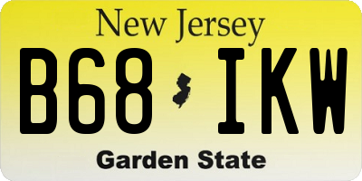 NJ license plate B68IKW
