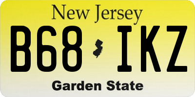 NJ license plate B68IKZ