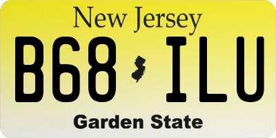 NJ license plate B68ILU