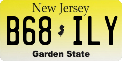 NJ license plate B68ILY