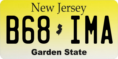 NJ license plate B68IMA