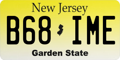 NJ license plate B68IME