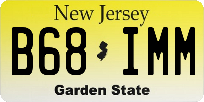 NJ license plate B68IMM
