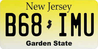 NJ license plate B68IMU