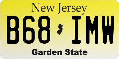 NJ license plate B68IMW