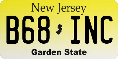 NJ license plate B68INC