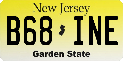 NJ license plate B68INE