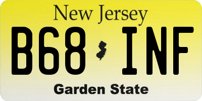NJ license plate B68INF