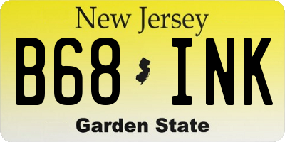 NJ license plate B68INK