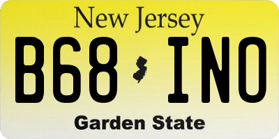 NJ license plate B68INO