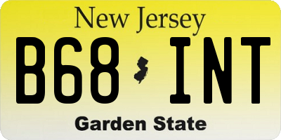 NJ license plate B68INT