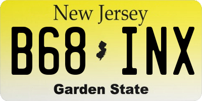 NJ license plate B68INX