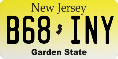 NJ license plate B68INY