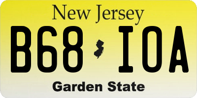 NJ license plate B68IOA