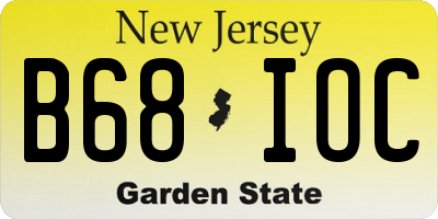 NJ license plate B68IOC