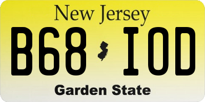 NJ license plate B68IOD