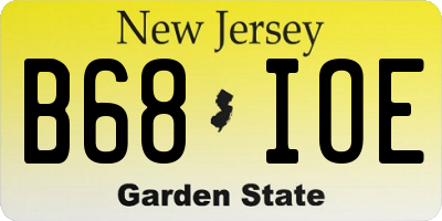 NJ license plate B68IOE