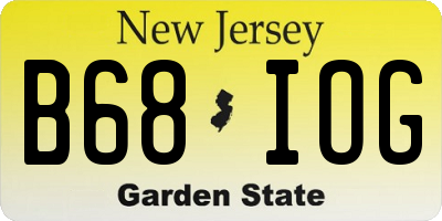 NJ license plate B68IOG